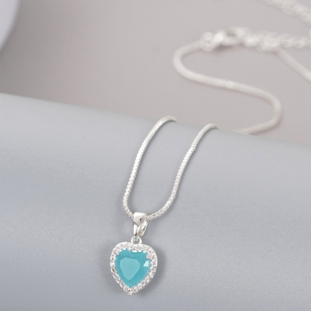 Blue stone deals heart necklace