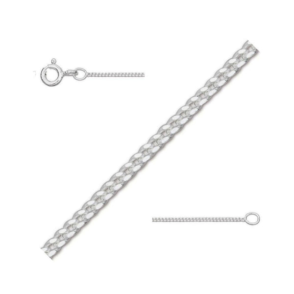 Silver Plated Curb Chain Necklace 1.2mm - Charming and Trendy Ltd