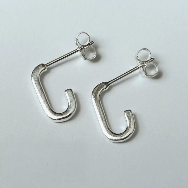 925 Sterling Silver Heritage Rectangle Hoop/Stud Earrings