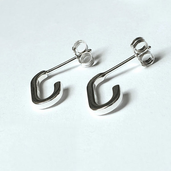 925 Sterling Silver Heritage Rectangle Hoop/Stud Earrings