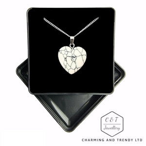 White Turquoise Hart Pendant - Charming and Trendy Ltd