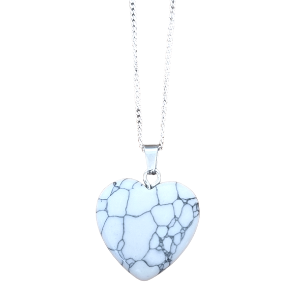 White Turquoise Hart Pendant - Charming and Trendy Ltd