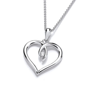 925 Sterling Silver & CZ Crystal Solitaire Heart Pendant - Charming and Trendy Ltd