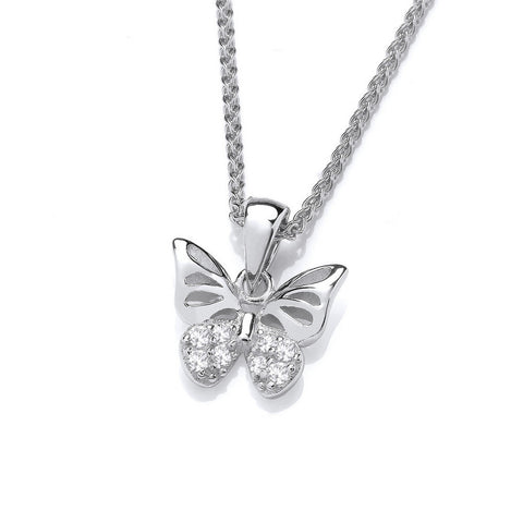 925 Sterling Silver & CZ Crystal Queen Butterfly Pendant - Carming and Trendy Ltd