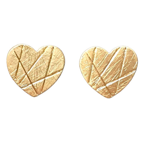 Heart Stud Gold Plated Earrings - Gift Box - Charming And Trendy Ltd