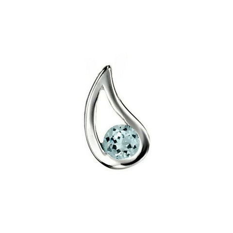 925 Sterling Silver Blue Topaz Teardrop Pendant - Charming and Trendy Ltd