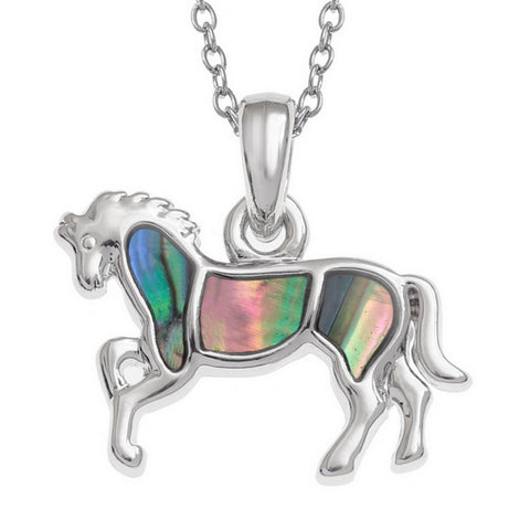 Prancing Horse Paua Abalone Shell Pendant - Charming and Trendy Ltd