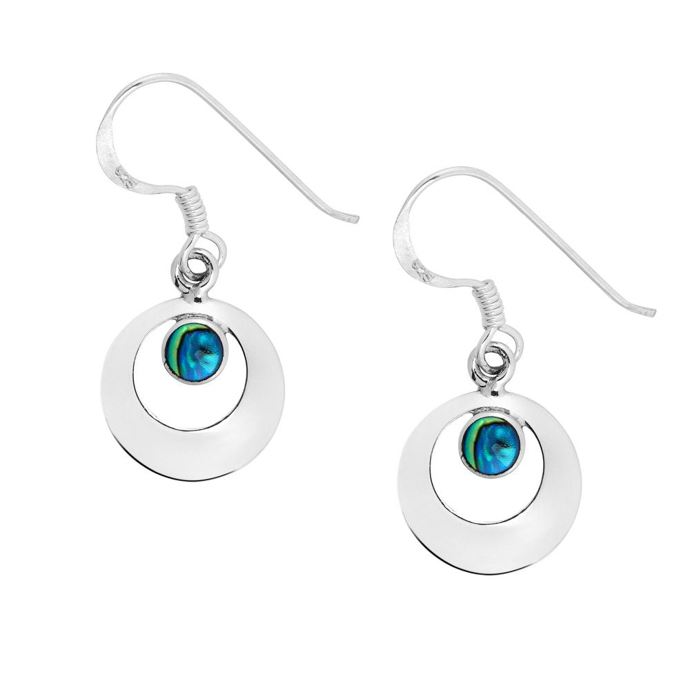 925 Sterling Silver Abalone Round Earrings - Charming and Trendy Ltd