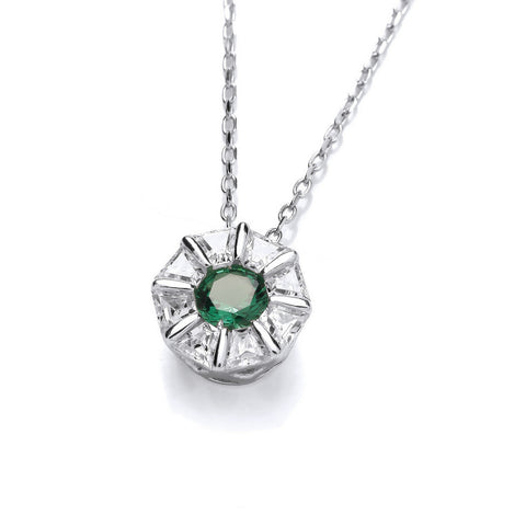 925 Sterling Silver Deco Cubic Zirconia Necklace by Cavendish French - Charming and Trendy Ltd